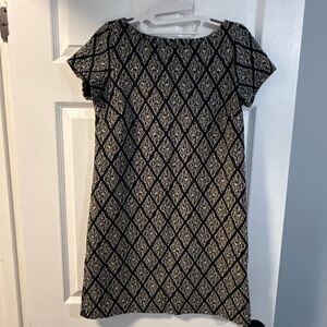 Zara - Black and Cream Geometric Mini Dress - XS